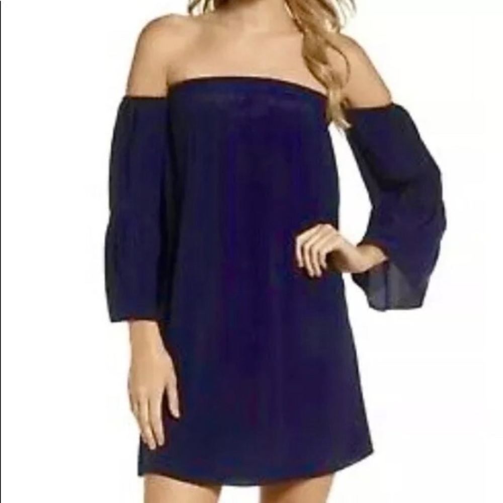 Lilly Pulitzer Sanilla Blue Off Shoulder Dress